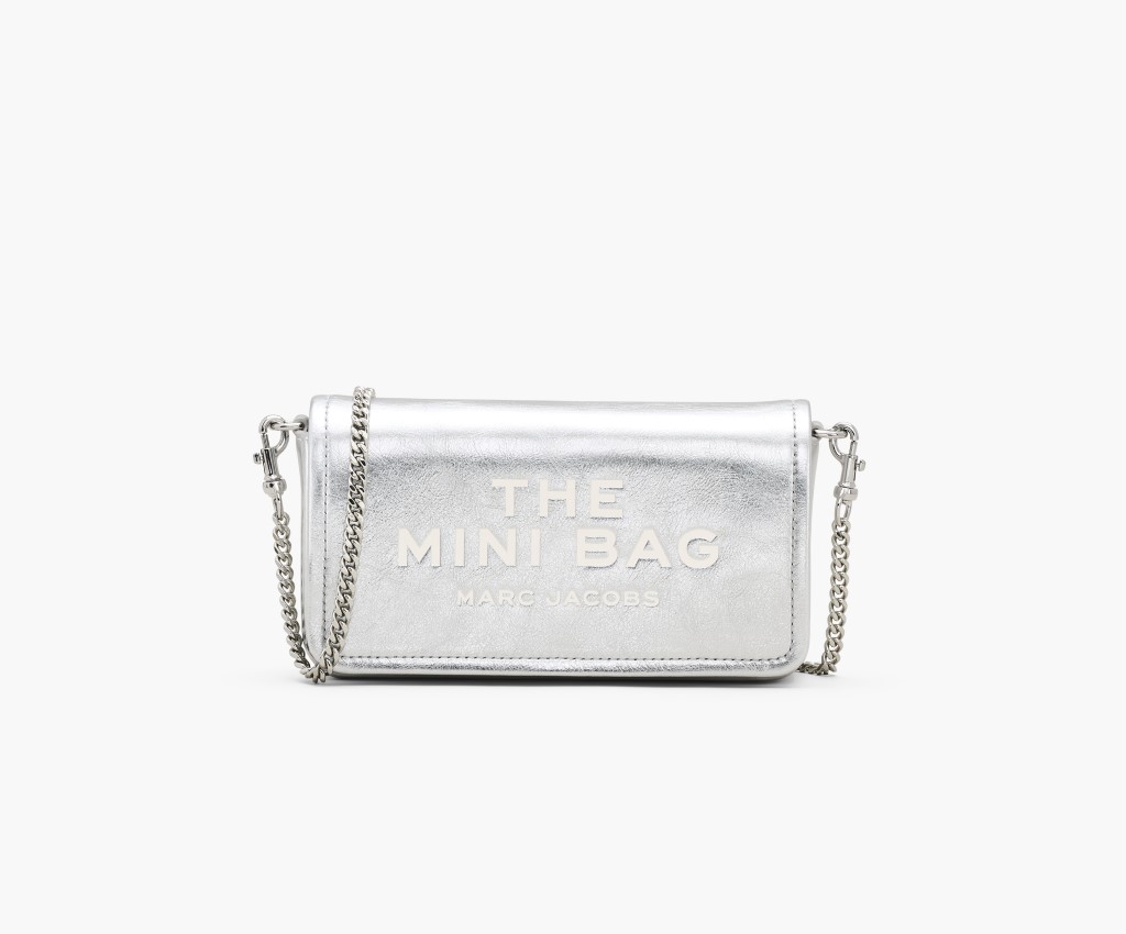 The Metallic Leather Chain Mini Bag (Silver)